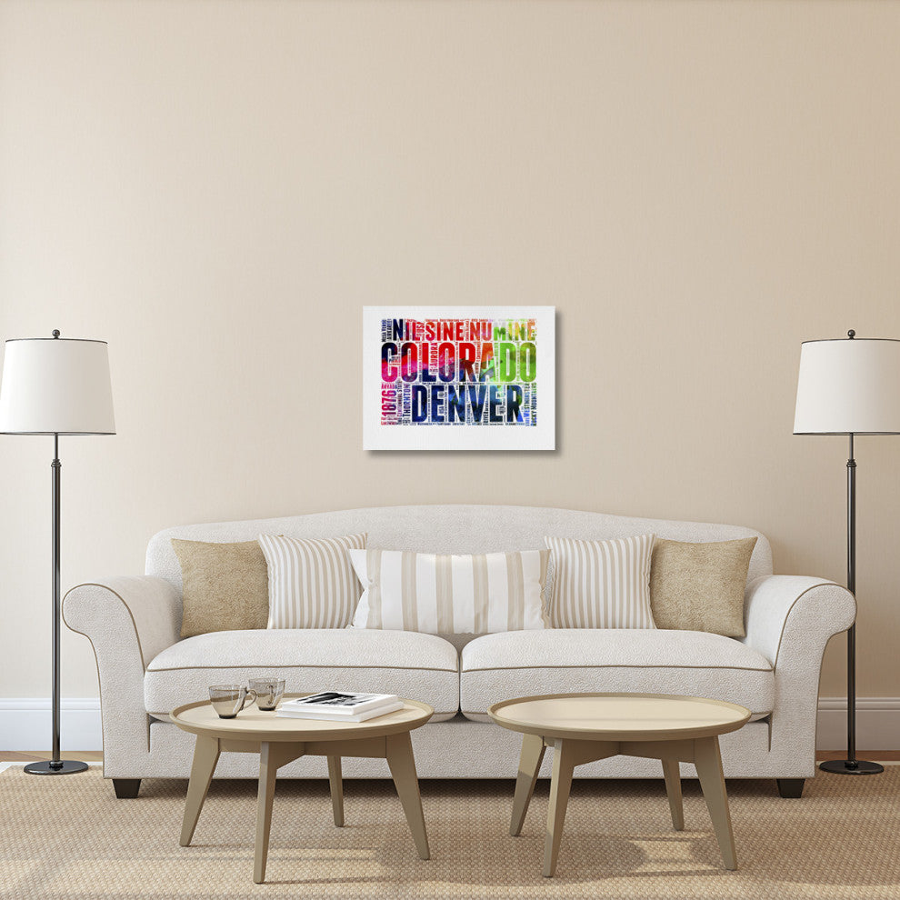 "Denver Watercolor Word Cloud" Fine Art Print