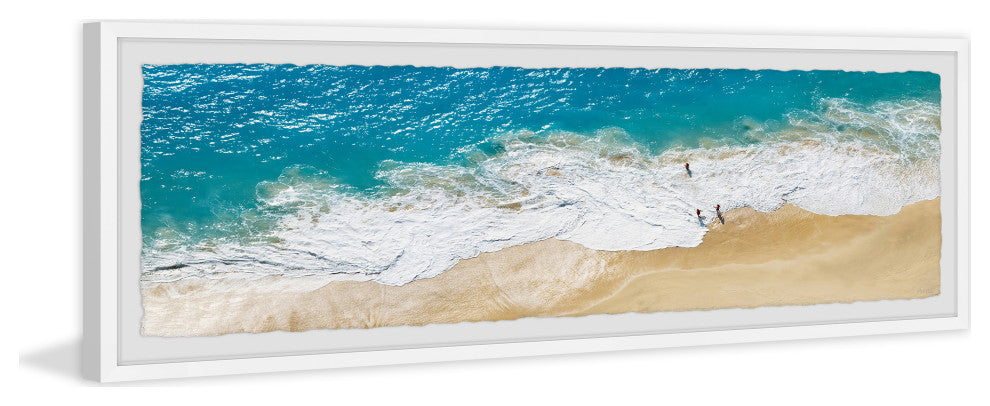 "Enjoy the Waves" Framed Painting Print, 30x10