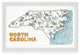 "North Carolina Tourist Map" Framed Painting Print, 30x20