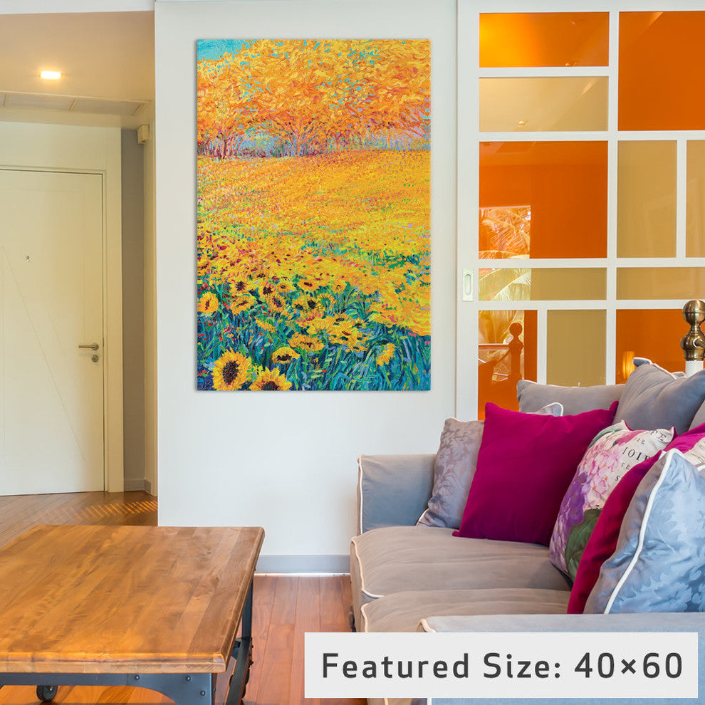 "Sunflower Triptych Panel III" by Iris Scott, 40"x26"x1.5"