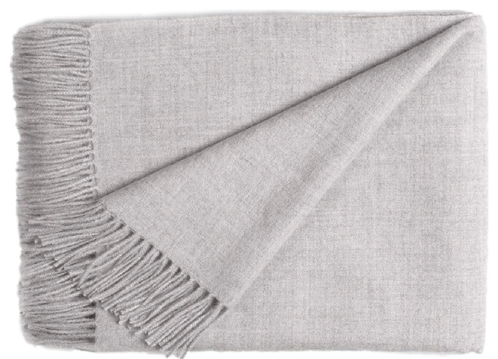 Baby Alpaca Throw Blankets, Gray