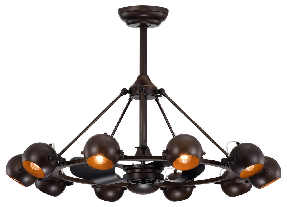 WAREHOUSE OF TIFFANY'S CFL-8462AB Maxe 39 in. 10-Light Indoor Bronze Finish