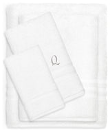 Denzi 4-Piece Towel Combination Set With Monogrammed Letter, Q, White