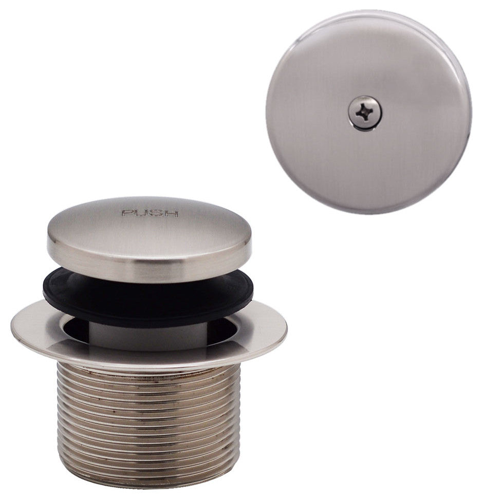 Tip Toe Tub Trim Set With One-Hole Overflow Faceplate In Satin Nickel
