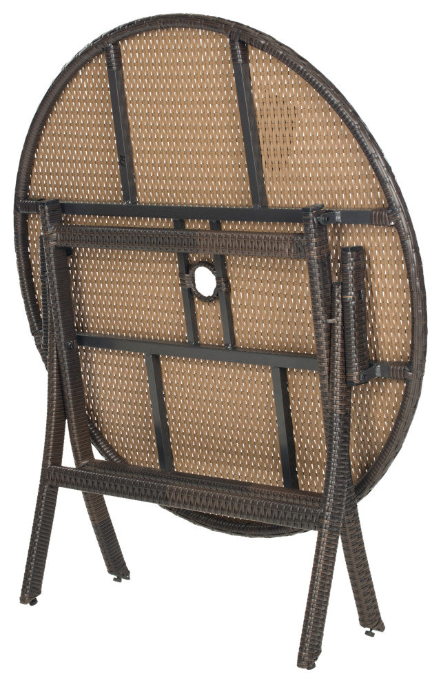 Safavieh Ellis Indoor-Outdoor Round Folding Table, Brown