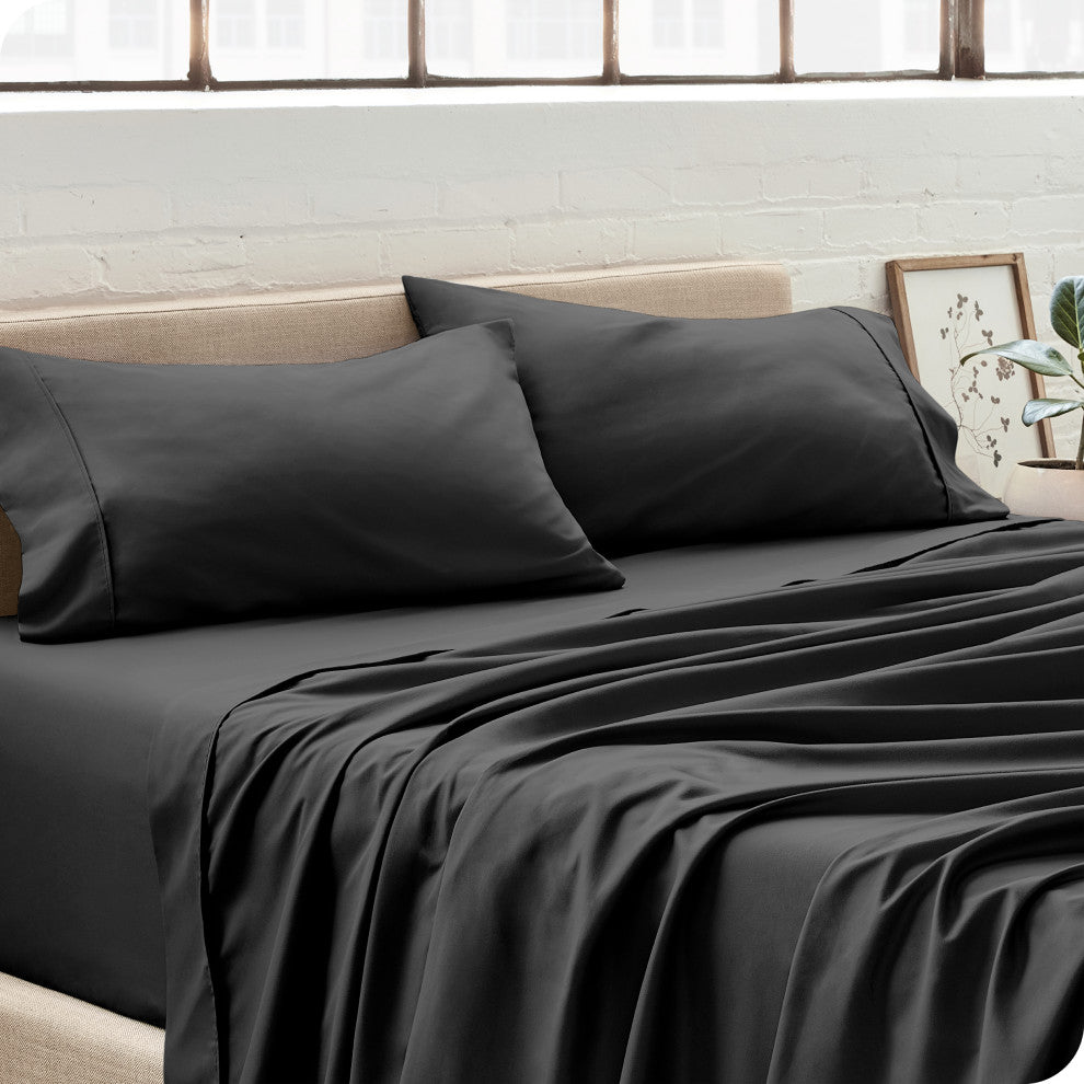 Bare Home Microfiber Pillowcases - Set of 2, Black, Standard