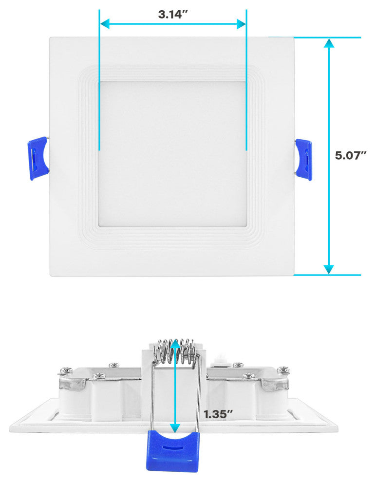 Luxrite 4" Ultra Thin LED Recessed Light 12W 5CCT 950LM Dimmable 12PK