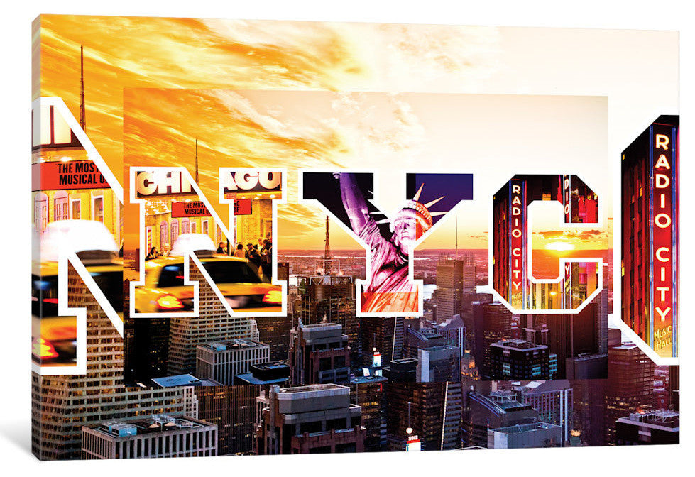 "NYC" by NYC Sunset" by Philippe Hugonnard, 40x26x1.5