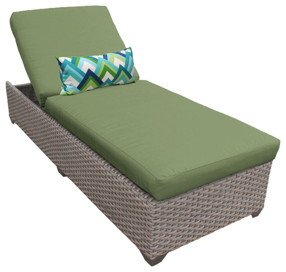 Florence Chaise Wicker Patio Furniture Cilantro
