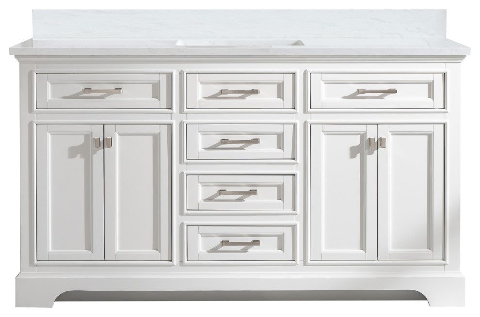 Milano Transitional White 60" Single Sink Vanity