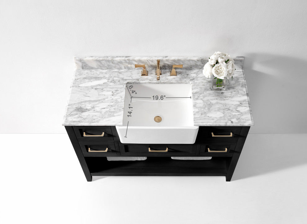 Hayley Bathroom Vanity Set, Black Onyx, 48"