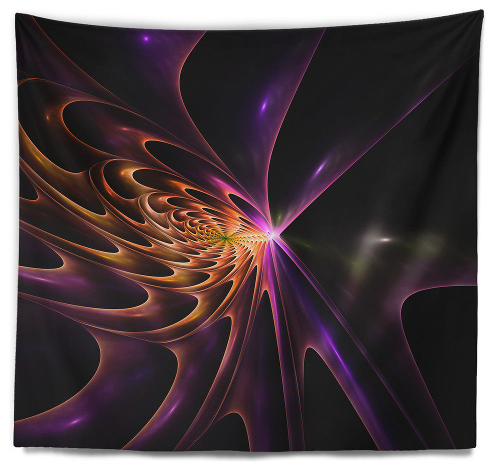 Fractal 3D Colored Bulgy Circles Abstract Wall Tapestry, 39"x32"