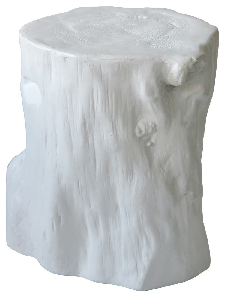 Log Stool Antique White