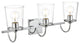 3 Light Chrome And Clear Bath Sconce