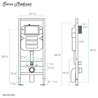Wall Hung Toilet Concealed Carrier Tank 2x6