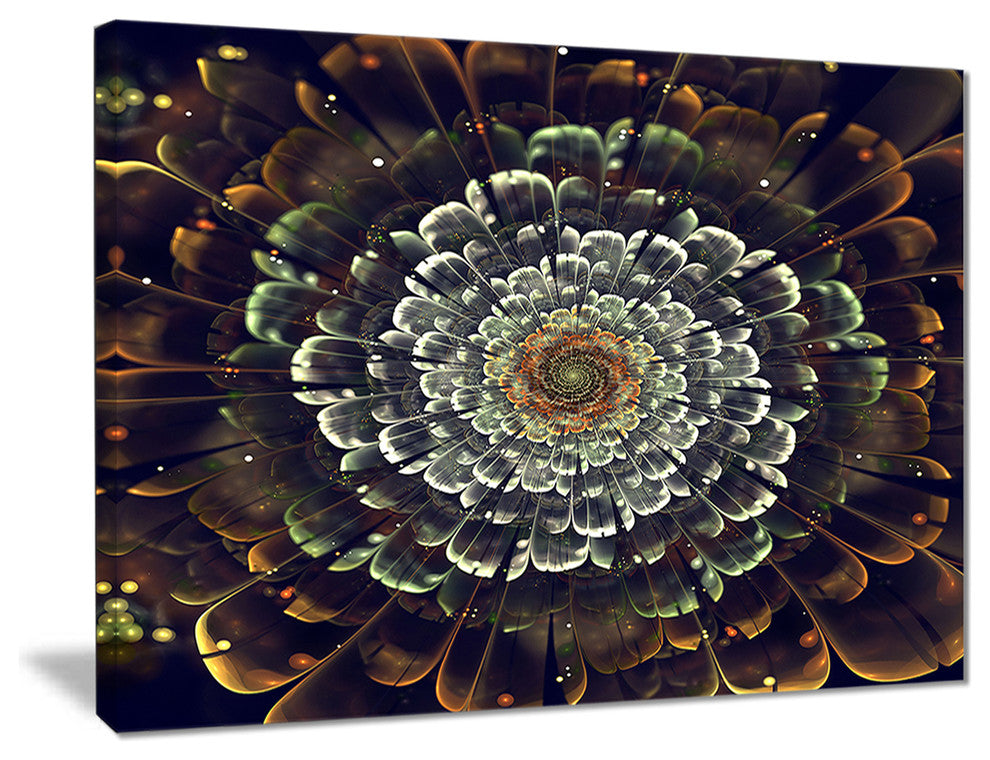 "Silver Metallic Fabric Flower" Digital Canvas Print, 20"x12"