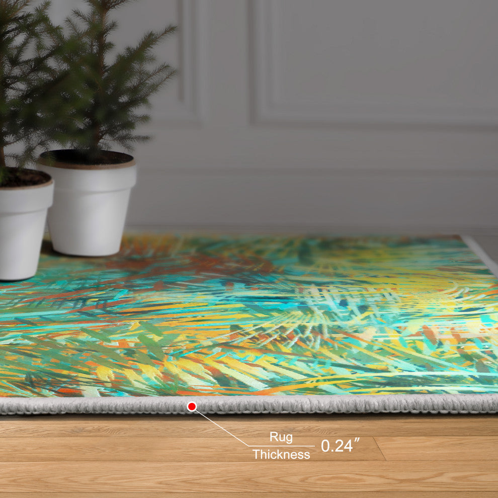 Life of the Party I Abstract Art Area Rug, Power-Loomed, 5'x7.5'