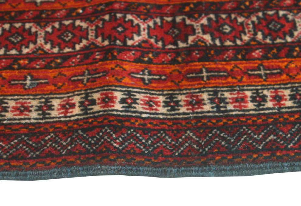 Fine Vintage Distressed Massiya Red/Charcoal Runner, 3'1x5'8