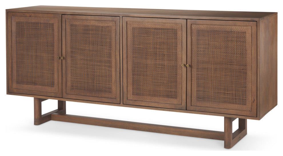 Grier Medium Brown Solid Wood WithCane Sideboard