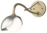 Brooklyn 1-Light Single Shade Sconce, Soft Gold, Sterling, Opal Glass