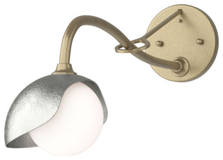 Brooklyn 1-Light Single Shade Sconce, Soft Gold, Sterling, Opal Glass