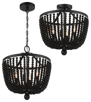 Rylee Four Light Chandelier in Matte Black
