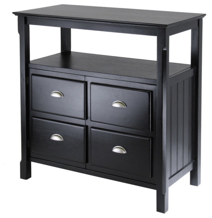 Winsome Timber Transitional Solid Wood Buffet Table in Black