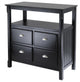 Winsome Timber Transitional Solid Wood Buffet Table in Black