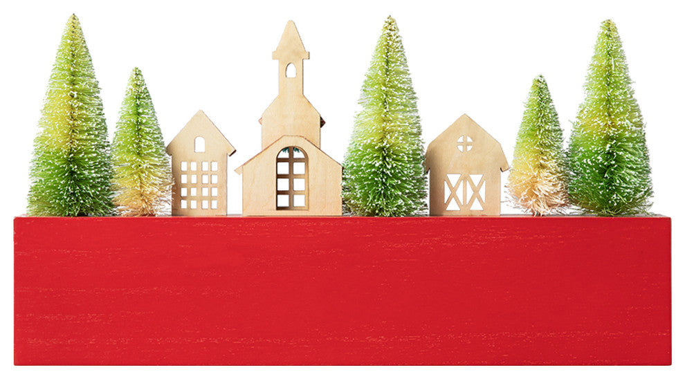14"L Christmas Wooden Table Decor
