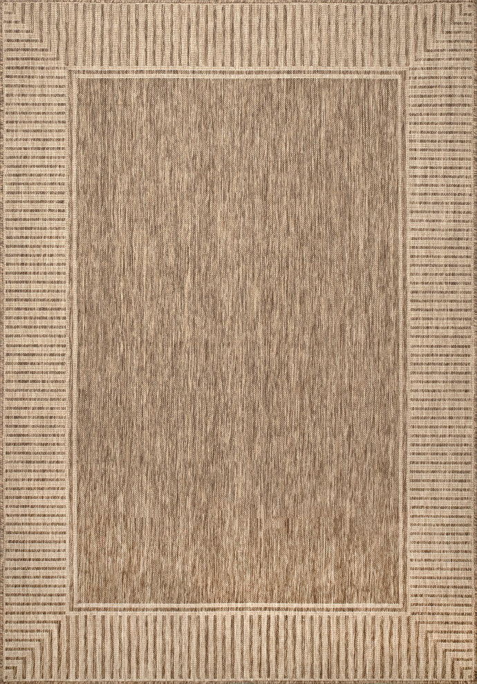 Nuloom Historia Striped Outdoor Area Rug, Light Brown 2'x8'
