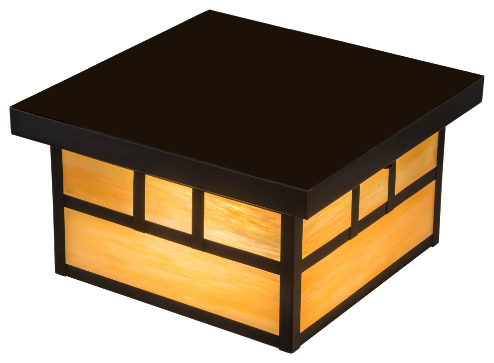 12Sq Hyde Park Double Bar Mission Flushmount