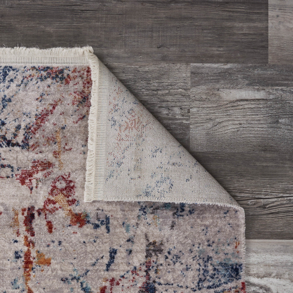10" x 13" Gray Toned Abstract Area Rug