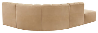 Arc Velvet Upholstered 5-Pc. L-Shaped Modular Sectional, Camel