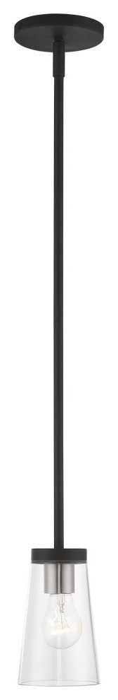 Cityview 1 Light Black With Brushed Nickel Accents Mini Pendant