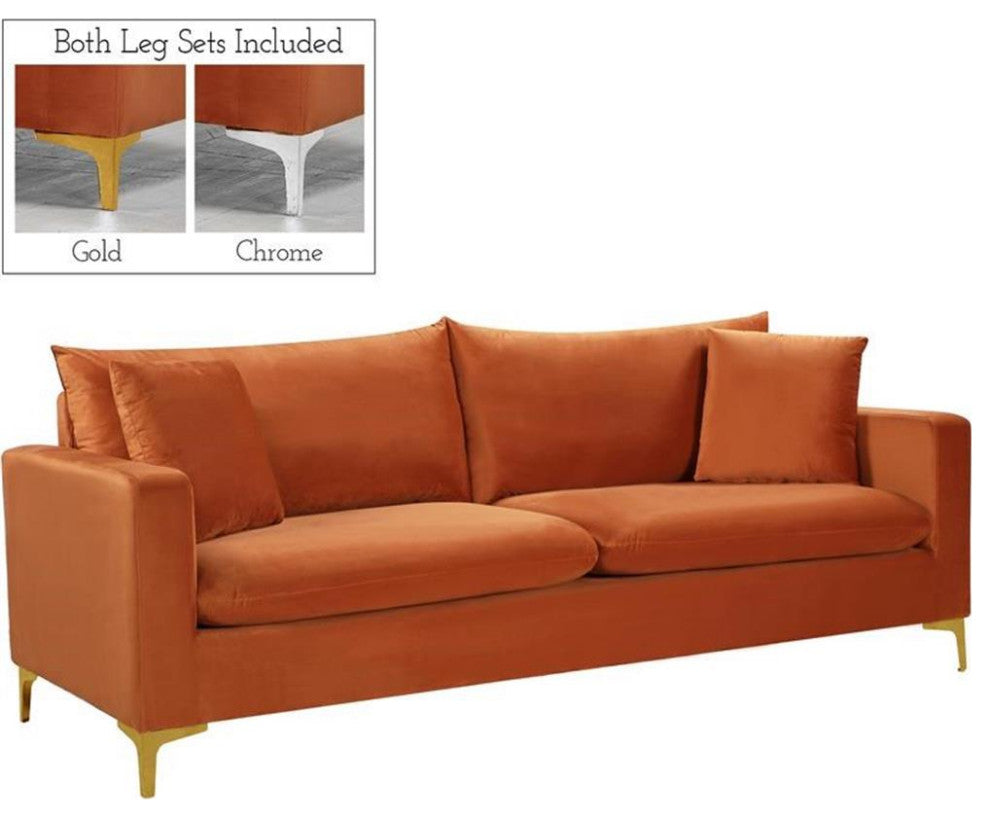 Home Square 3-Piece Furniture Set with Velvet Chair Loveseat and Sofa