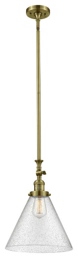 X-Large Cone 1-Light Mini Pendant, Antique Brass, Seedy