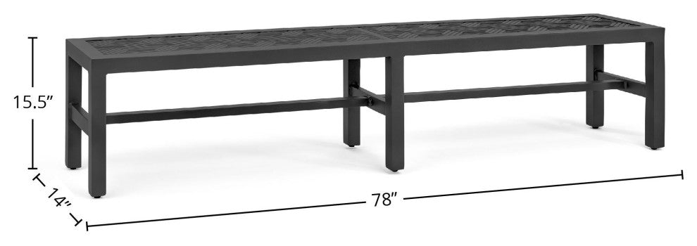 Merge Dining Bench, Textured Pewter