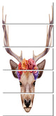 "Deer Portrait With Floral Head" Wall Art, 5-Panels, 28"x60"