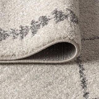 Zaina Moroccan Beni Souk Area Rug, Cream/Gray, 8 X 10