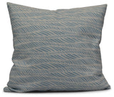 Rolling Waves, Geometric Print Outdoor Pillow, Light Blue, 18"x18"