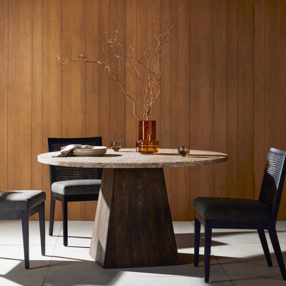 Brisa Round Dining Table 55", Dune Onyx