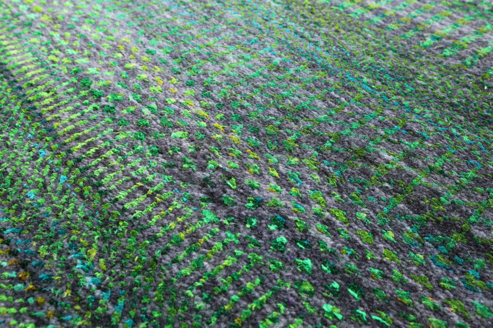 2' 6" X 25' 8" Runner Hand Knotted Super Savannah Gabbeh Wool and Silk Rug Q8616