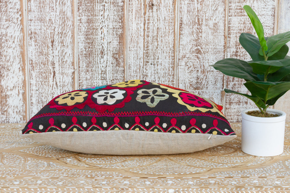 Goldasta Nurata Suzani Lumbar Pillow
