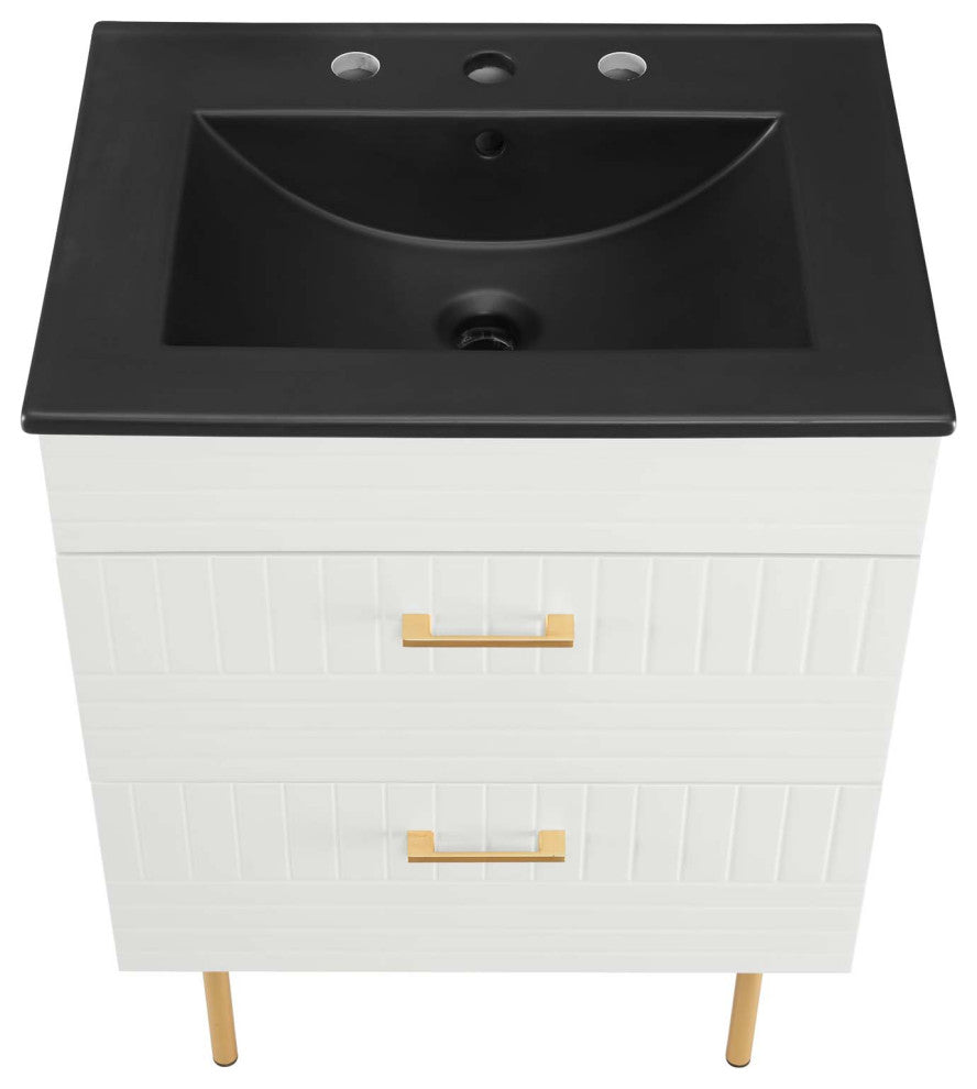 Daybreak 24" Bathroom Vanity, White Black