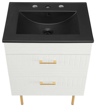 Daybreak 24" Bathroom Vanity, White Black