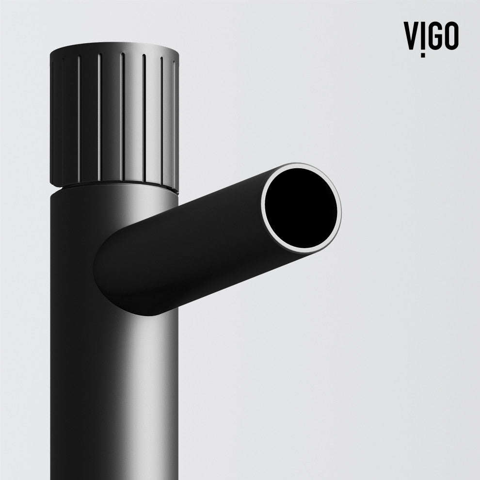 VIGO Ashford 11" H Single Handle Single Hole Bathroom Vessel Faucet, Matte Black