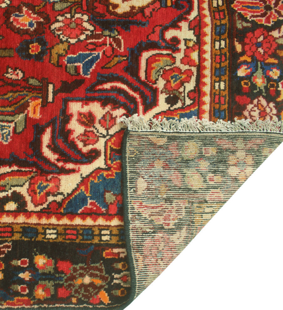 Fine Vintage Distressed Anabelle Red/Charcoal Runner, 4'5x9'4