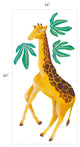 Wild Animals, Tropical Leaves Vinyl Wall Sticker, Giraffe
