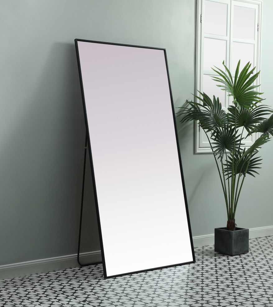Metal Frame Rectangle Full Length Mirror 36X72 Inch, Black