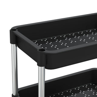 vidaXL 5-Tier Kitchen Trolley Kitchen Cart with Wheels Black Iron and ABS